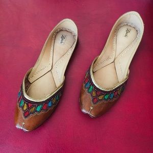 Handmade leather flats